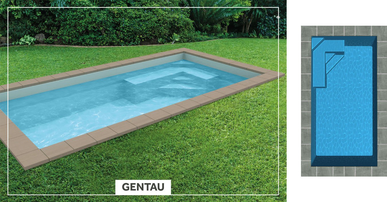 Gentau Piscine de moins de 10 m2 : 4,30 m x 2,20 m x 1,45 m