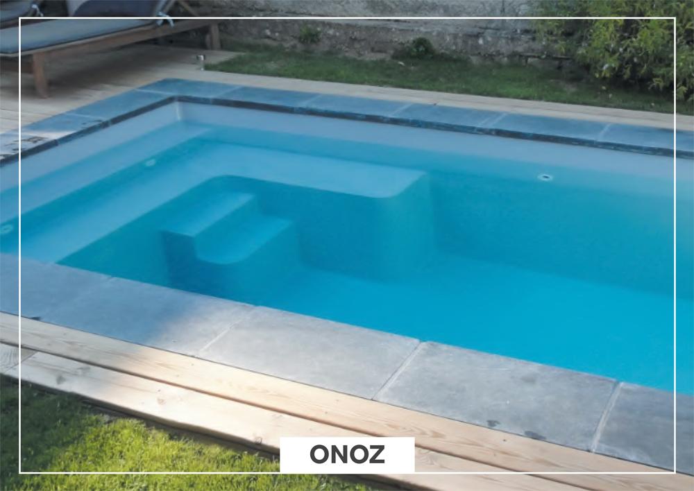 Onoz Piscine de moins de 10 m2 : 4,30 m x 2,30 m x 1,50 m