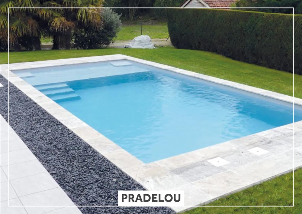 Pradelou Piscine à fond plat de 8,10 m x 4,00 m x 1,50 m