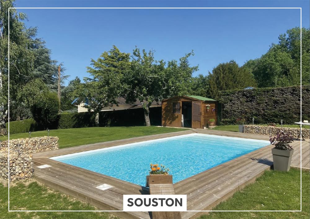 Souston Piscine à fond plat de 8,50 m x 4,30 m x 1,55 m